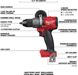 Milwaukee M18™ FUEL 1/2" Hammer Drill (Available as Bare Tool or Kit)