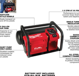 Milwaukee M18 FUEL™ 2 Gallon Compact Quiet Compressor (Tool only)
