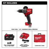 Milwaukee M18 FUEL™ 1/2" Hammer Drill/Driver - Available in a Kit or as a Bare Tool (2904-20/22)