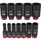 Milwaukee 12PCSHOCKWAVE Impact Duty™ 3/8" Drive SAE Deep 6 Point Socket Set