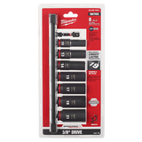 Milwaukee 8PC SHOCKWAVE Impact Duty™ 3/8" Drive Metric Deep 6 Point Socket Set - 49-66-7021