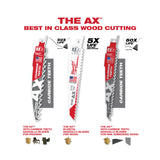 Milwaukee SAWZALL® The AX™ with Carbide Teeth Wood Blades