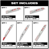Milwaukee SAWZALL Demolition Nail-Embedded Wood and Metal Cutting Bi-Metal Reciprocating Saw Blade Set (5-Piece) - 49-22-3305